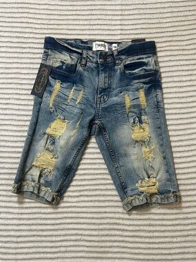 FWRD Denim Distressed Bermuda Jorts Size 16 NWT